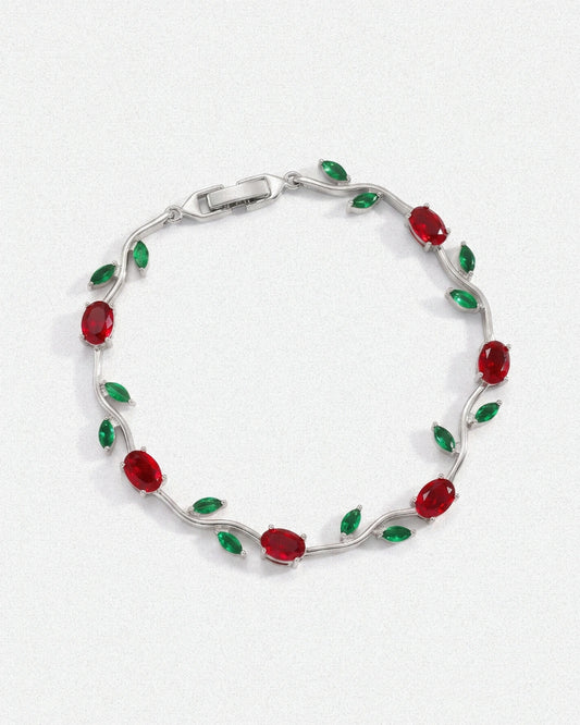Ruby Leaf Bracelet