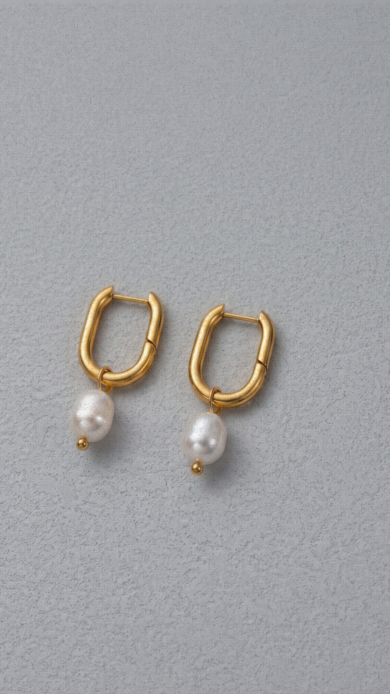 Rectangle Pearl Hoops