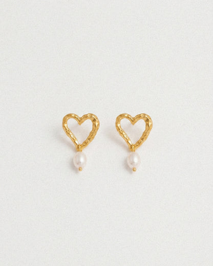 Heart Pearl Earrings