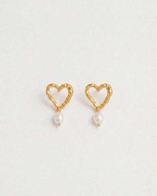 Heart Pearl Earrings