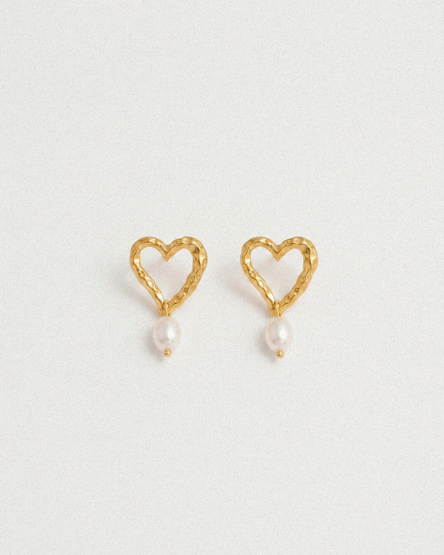 Heart Pearl Earrings