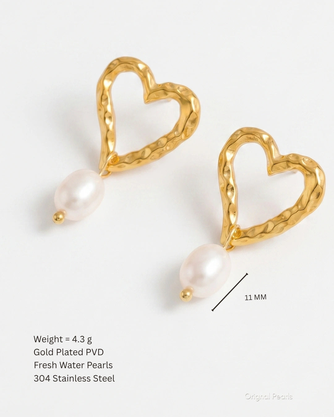 Heart Pearl Earrings