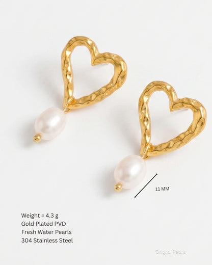 Heart Pearl Earrings
