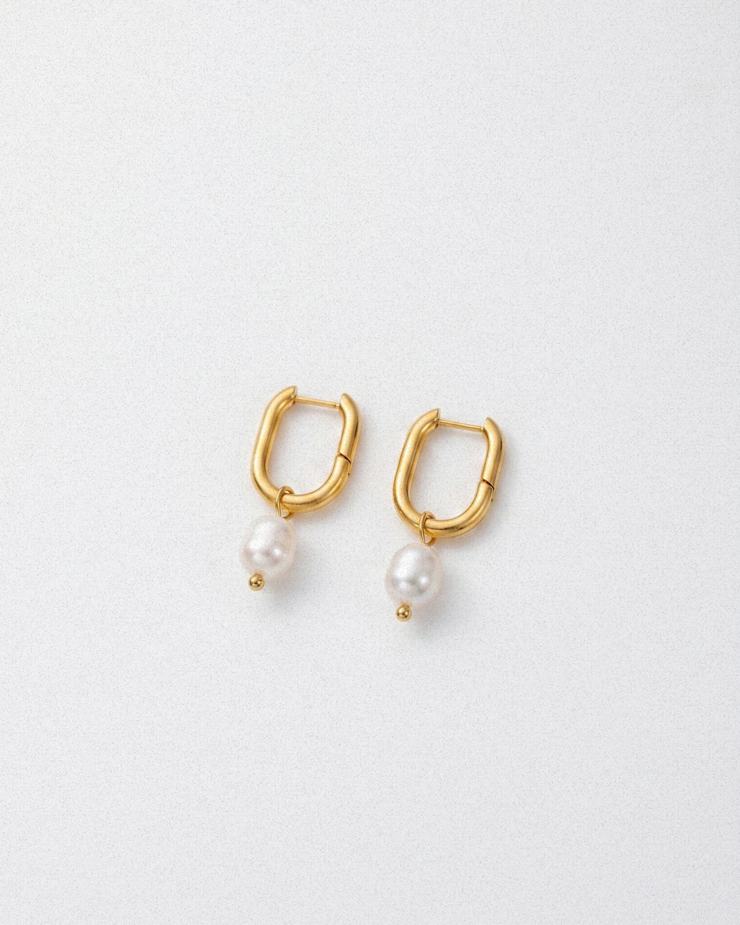 Rectangle Pearl Earrings