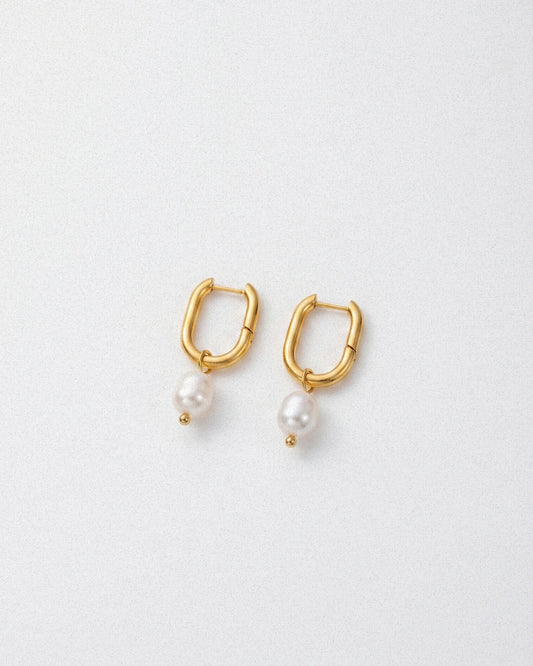Rectangle Pearl Earrings