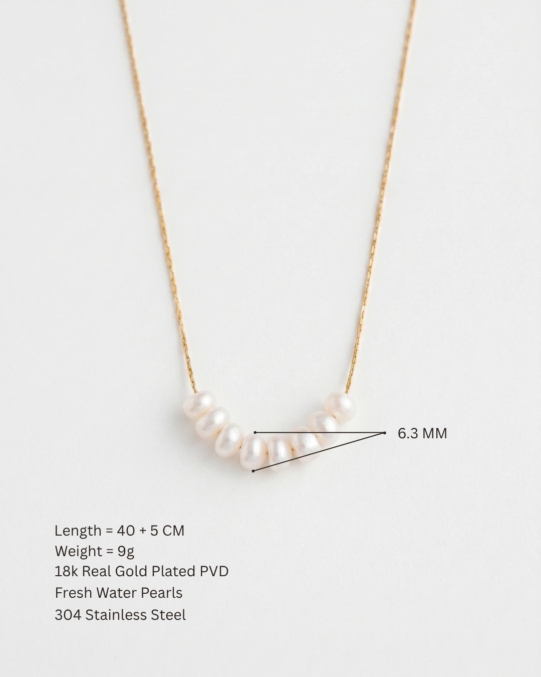 Linear Pearl Necklace