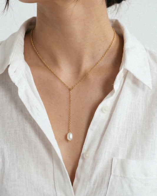 Lariat Pearl Necklace