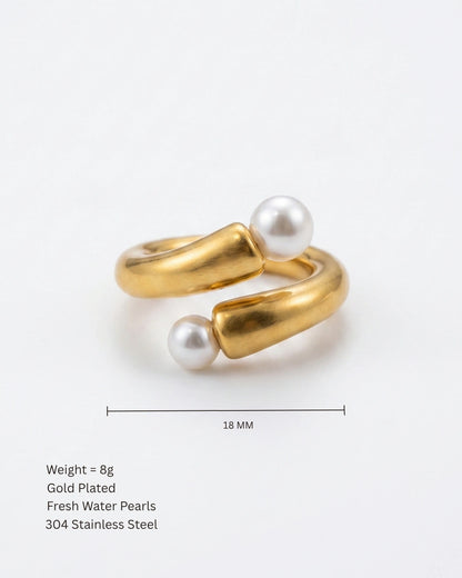 Spiral Pearl Ring