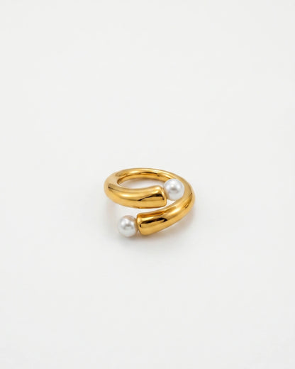 Spiral Pearl Ring