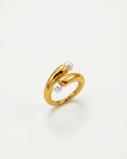 Spiral Pearl Ring