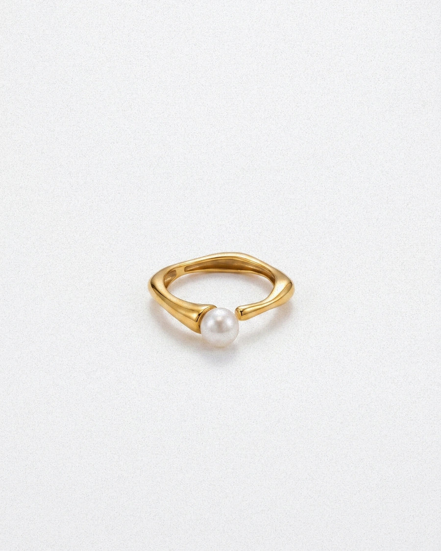 Wave Pearl Ring