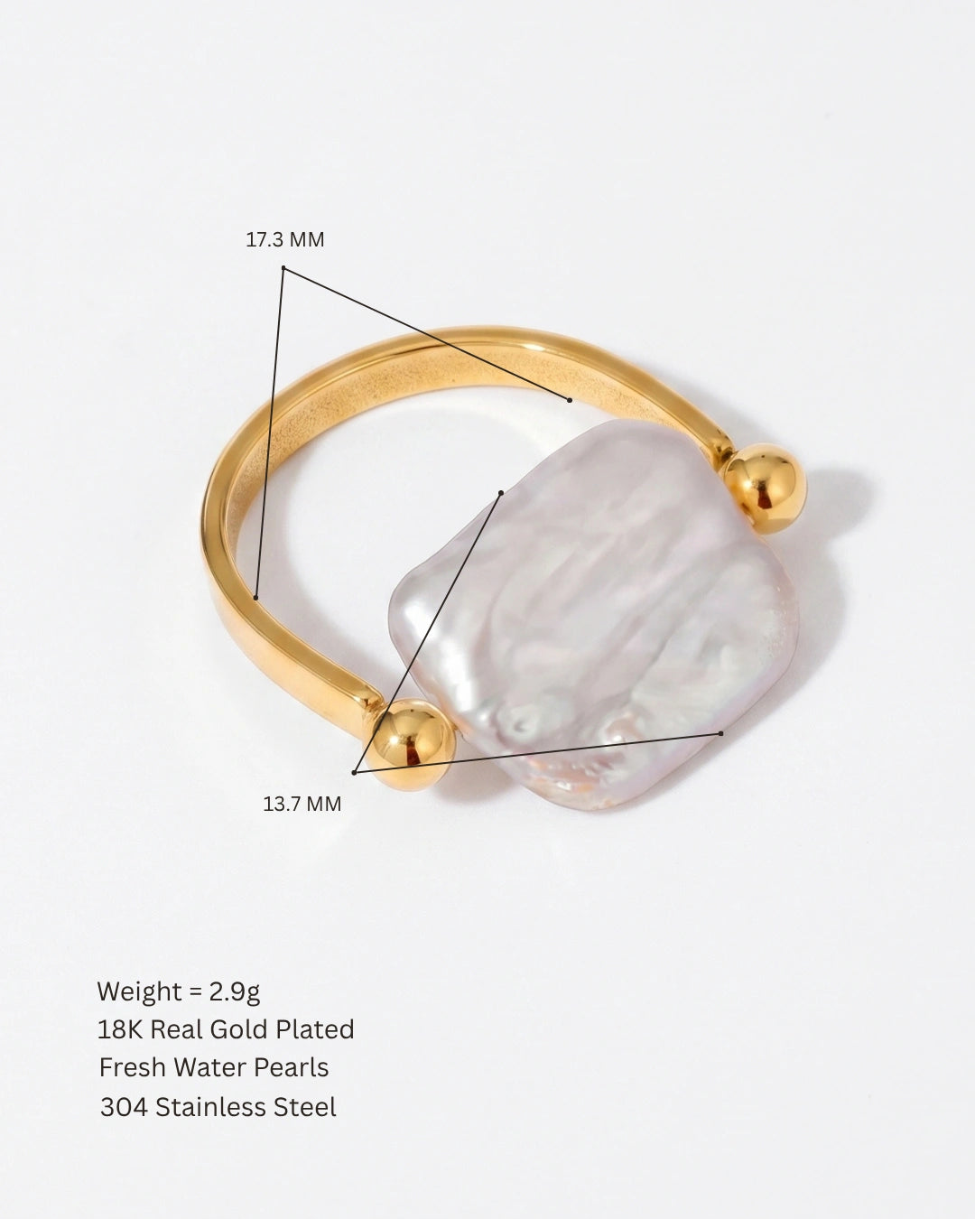 Square Pearl Ring